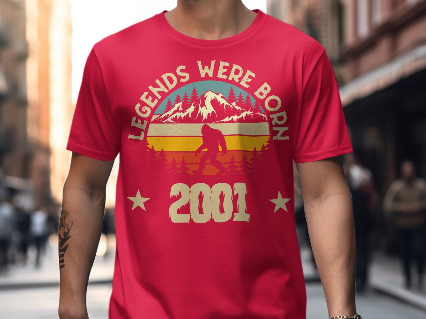 Legends Were Born 2001 Bigfoot Birthday T-Shirt