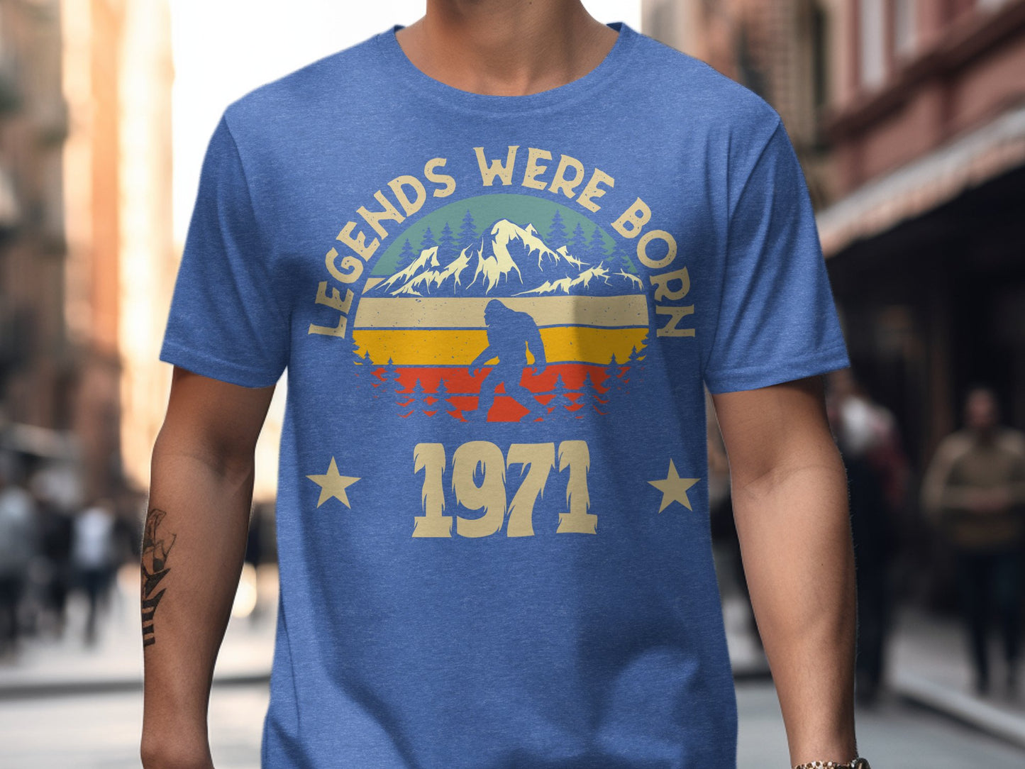 Legends Were Born 1971 Vintage Style Bigfoot T-Shirt