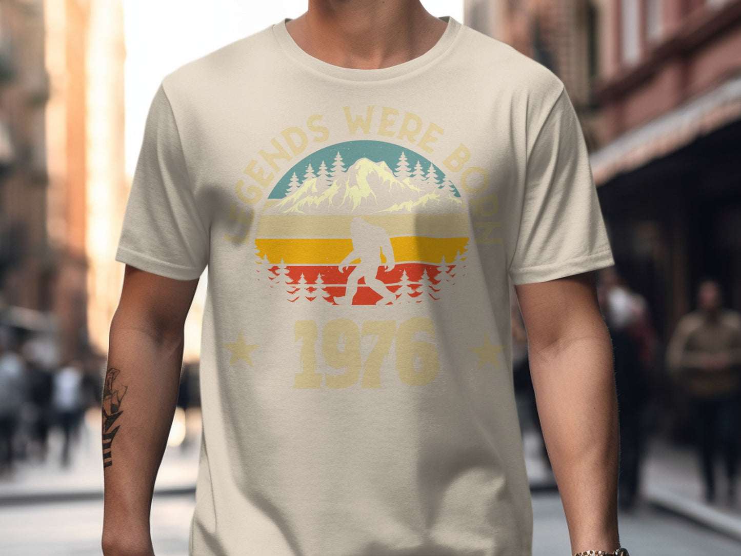 Legends Were Born 1976 Bigfoot Birthday T-Shirt