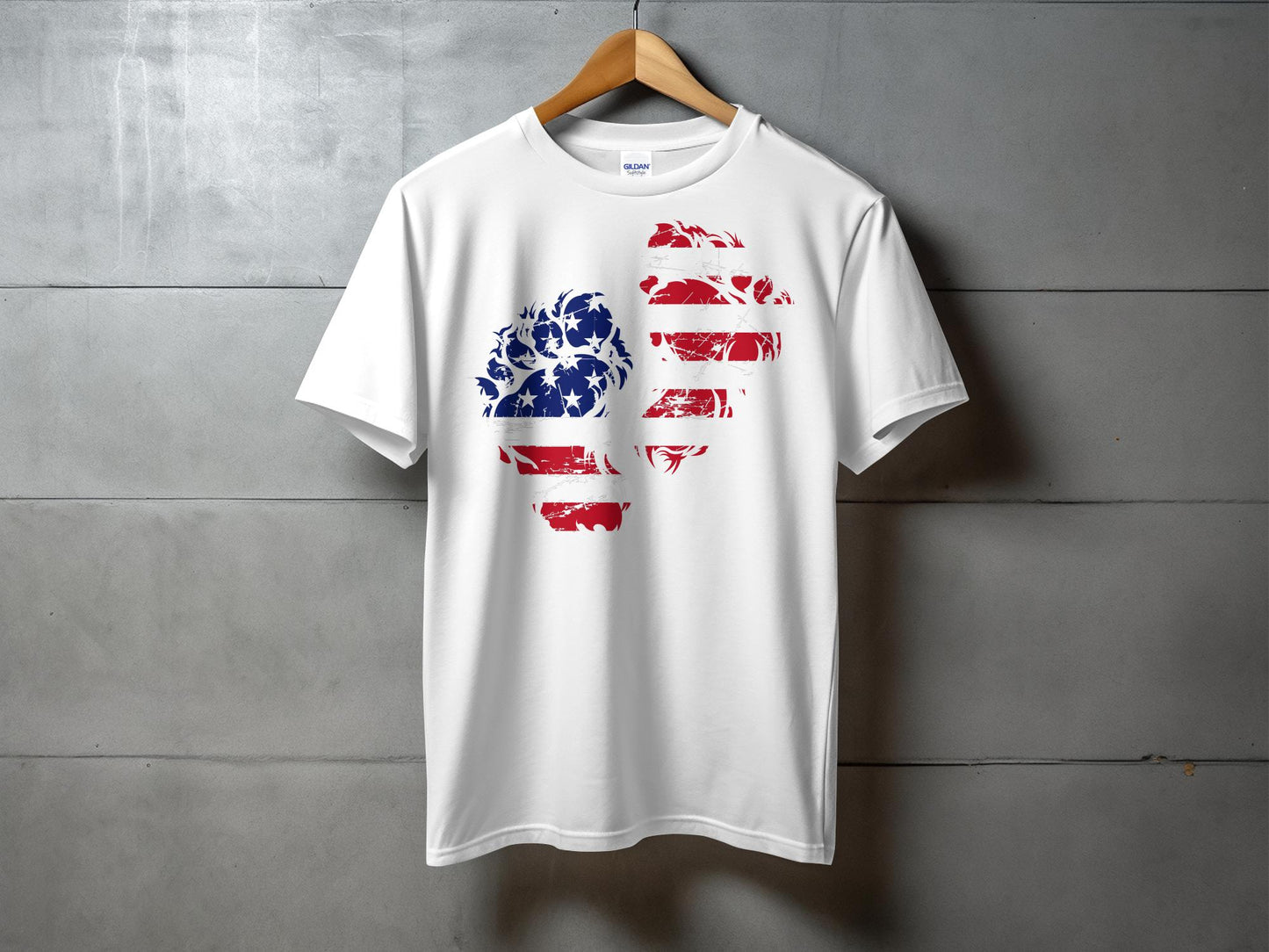 Bigfoot American Flag Footprints Shirt, Patriotic Bigfoot T-Shirt, Sasquatch Americana Tee,