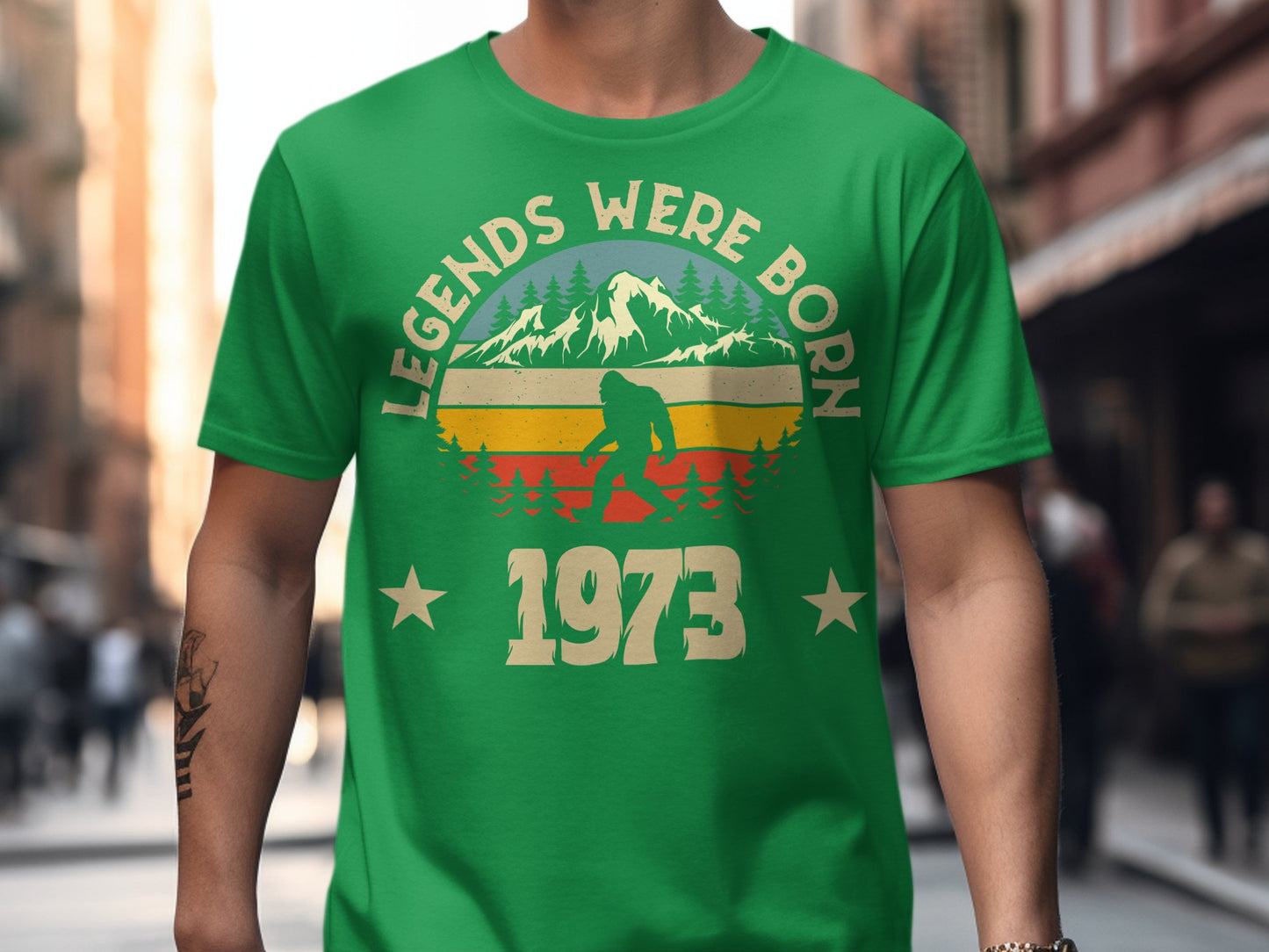 Legends Were Born 1973 Bigfoot Birthday T-Shirt