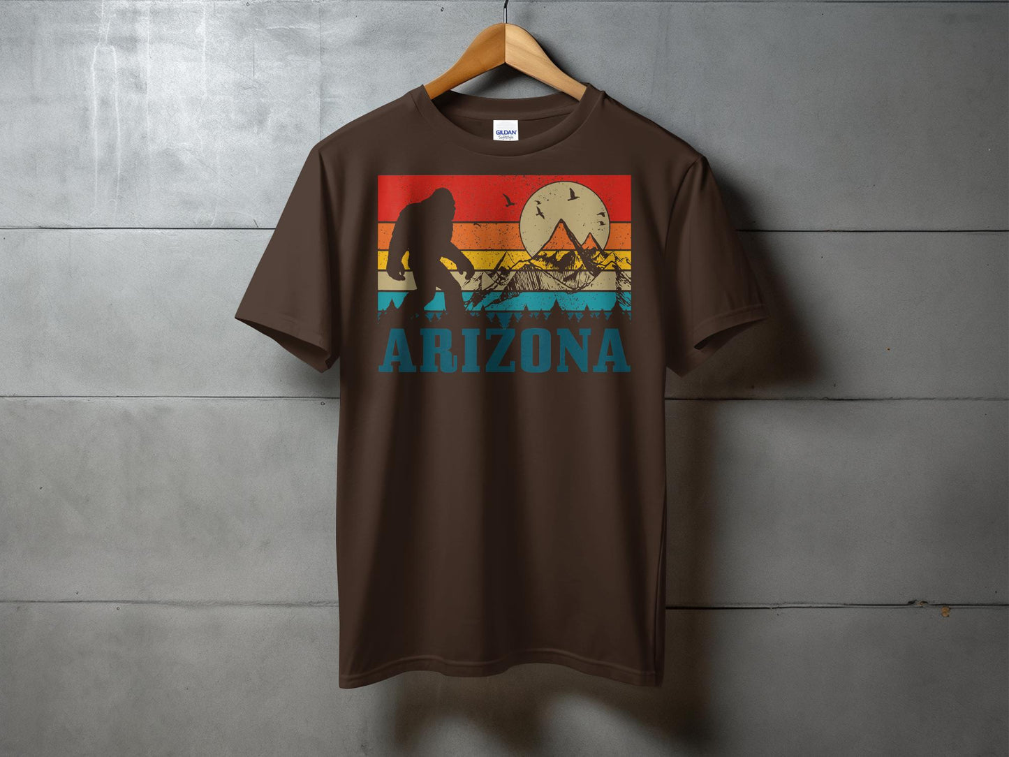 Retro Style Arizona Bigfoot Mountains Adventure T-Shirt