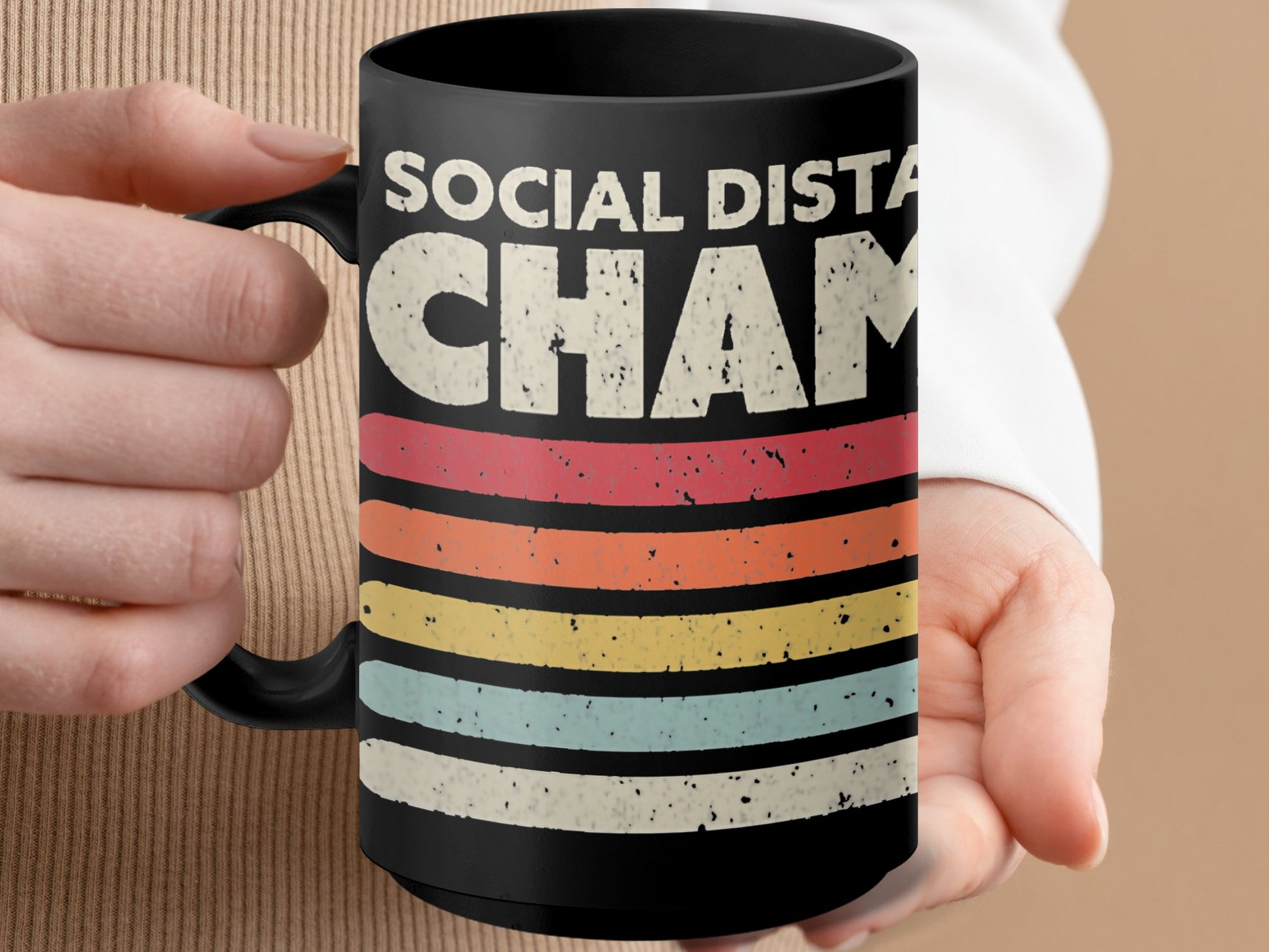 Social Distancing Champion Bigfoot Coffee Mug for Quirky Gifts and Unique Home Decor