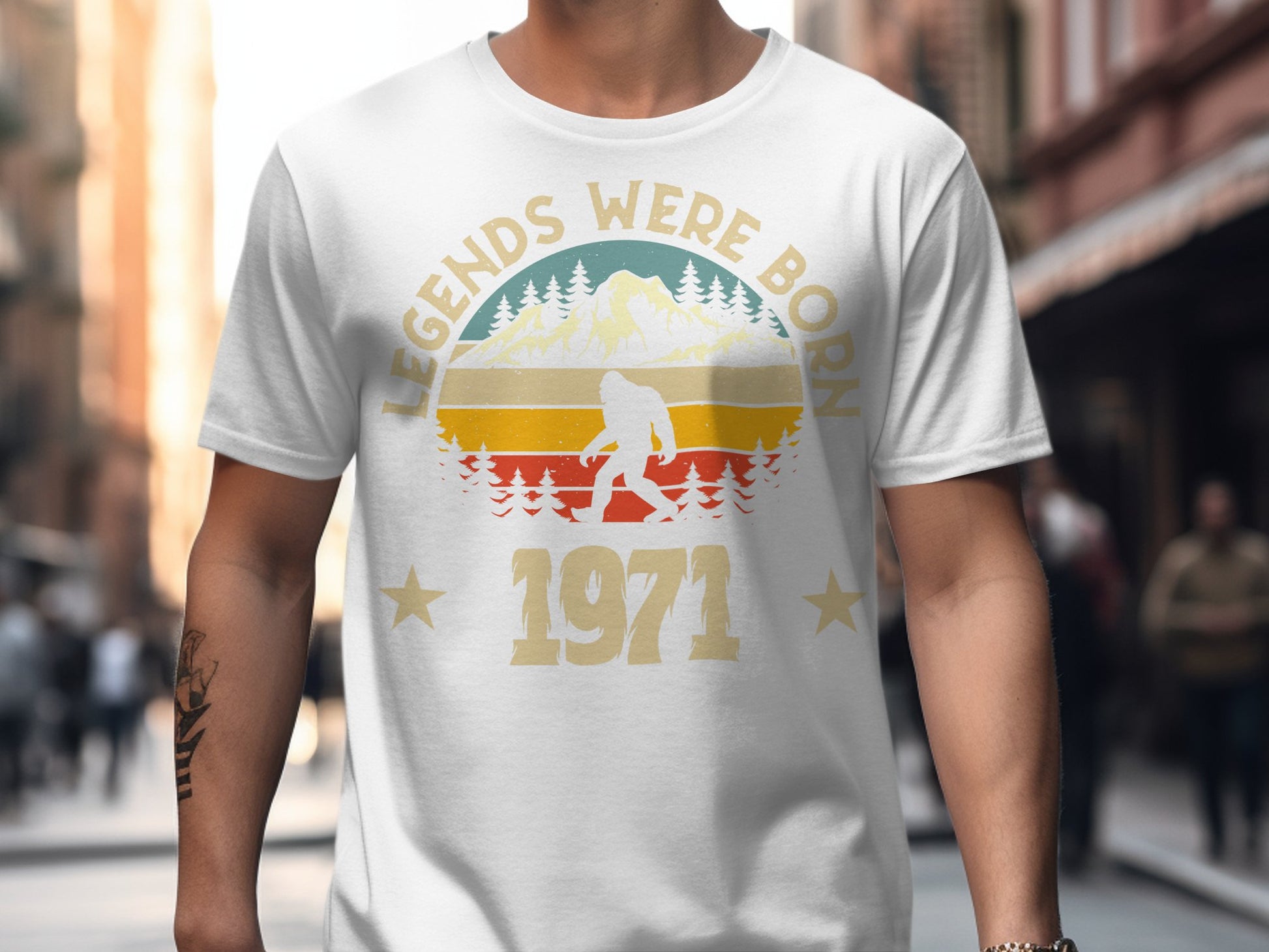 Legends Were Born 1971 Vintage Style Bigfoot T-Shirt