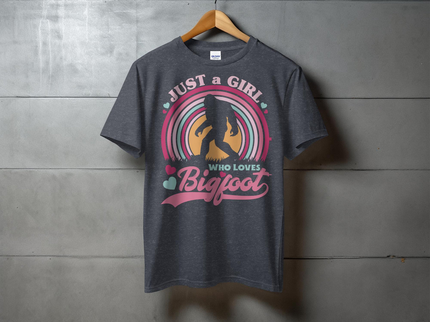 Just a Girl Who Loves Bigfoot Graphic Novelty T-Shirt