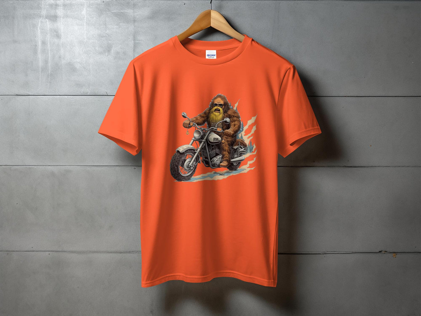 Bigfoot Riding Motorcycle T-Shirt, Funny Sasquatch Biker Tee, Unique Bigfoot Graphic Tee, Cool Bigfoot Shirt, Cryptid Lovers Gift