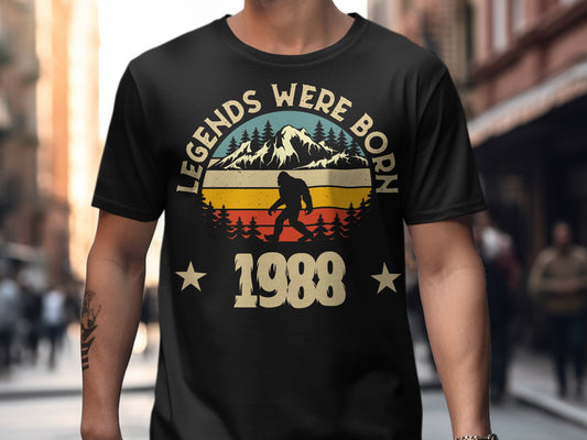 Legends Were Born 1988 Bigfoot Birthday T-Shirt