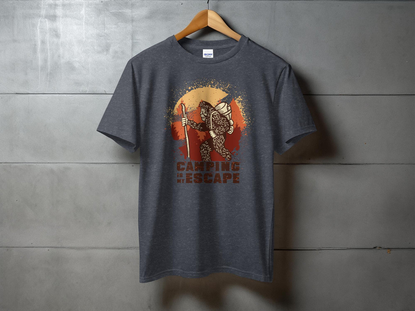 Bigfoot Camping Shirt, Camping Is My Escape Shirt, Hiking Adventure Shirt, Bigfoot Enthusiast Shirt, Outdoorsman Gift Tee