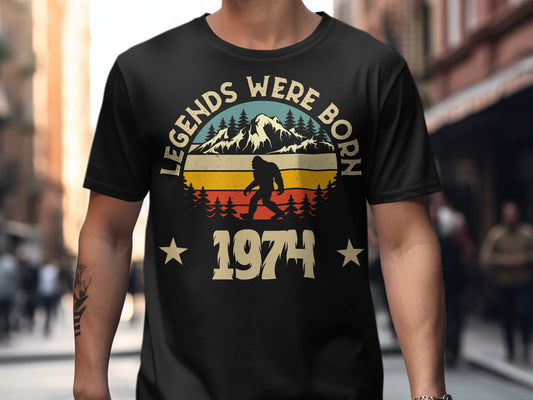 Legends Were Born 1974 Bigfoot Retro Graphic T-Shirt