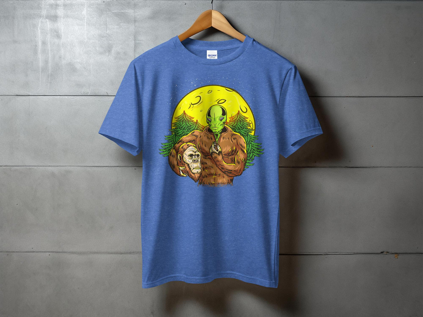 Alien Bigfoot Moon Shirt