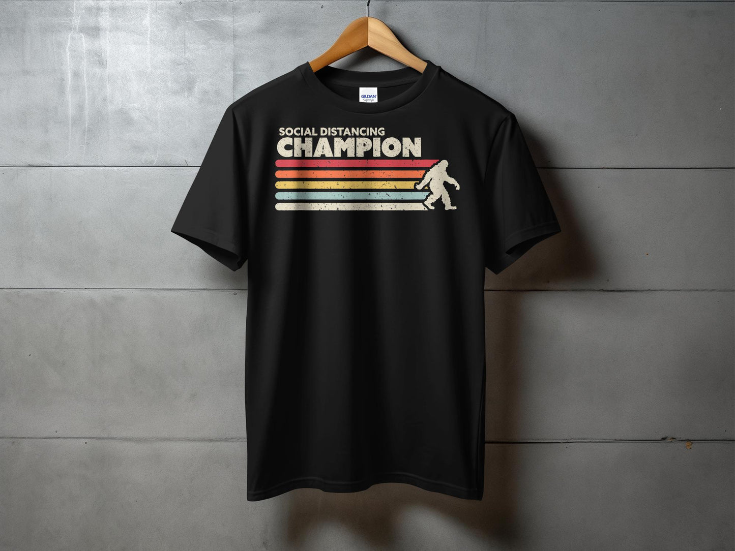 Social Distancing Champion Funny Graphic T-Shirt