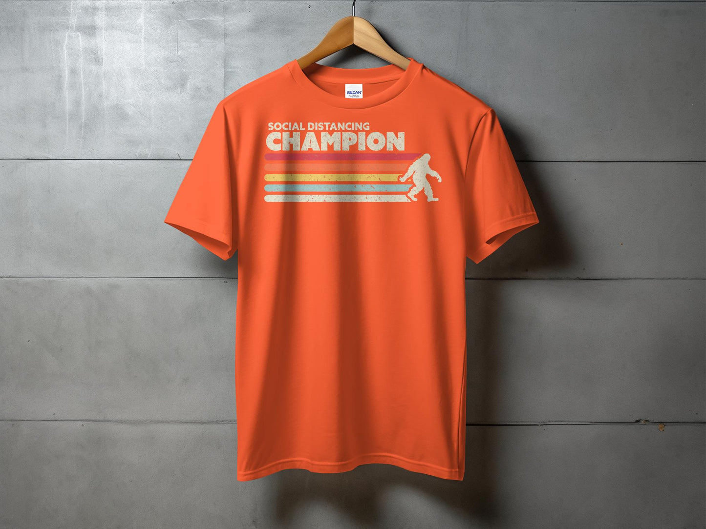 Social Distancing Champion Funny Graphic T-Shirt