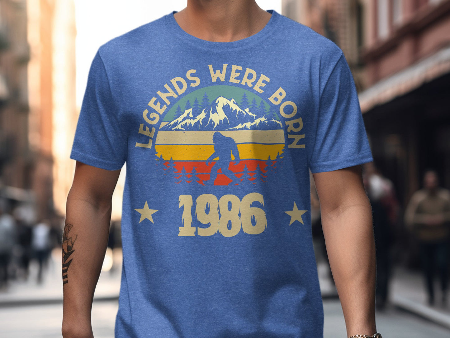 Legends Were Born 1986 Bigfoot Birthday T-Shirt