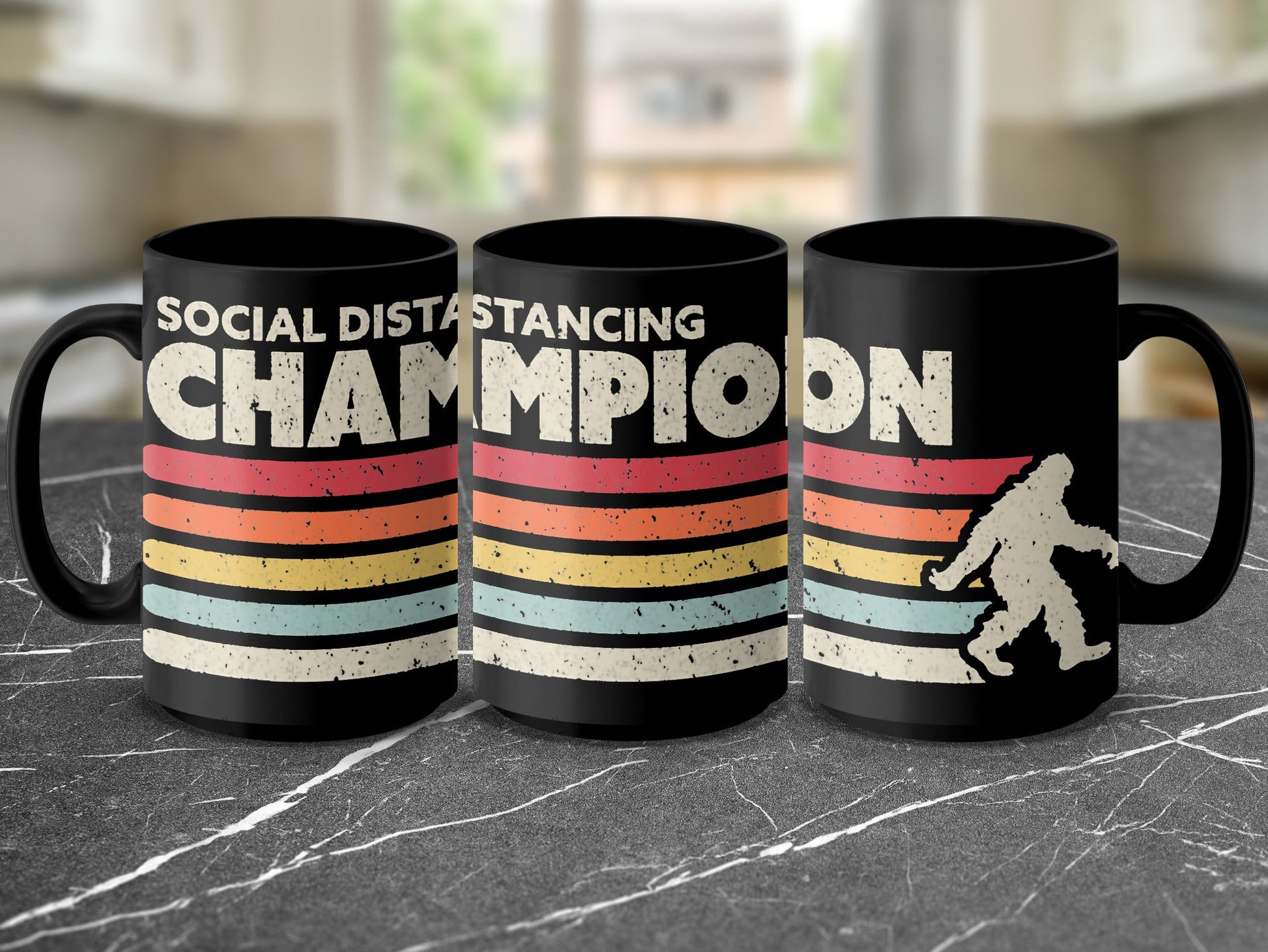 Social Distancing Champion Bigfoot Coffee Mug for Quirky Gifts and Unique Home Decor