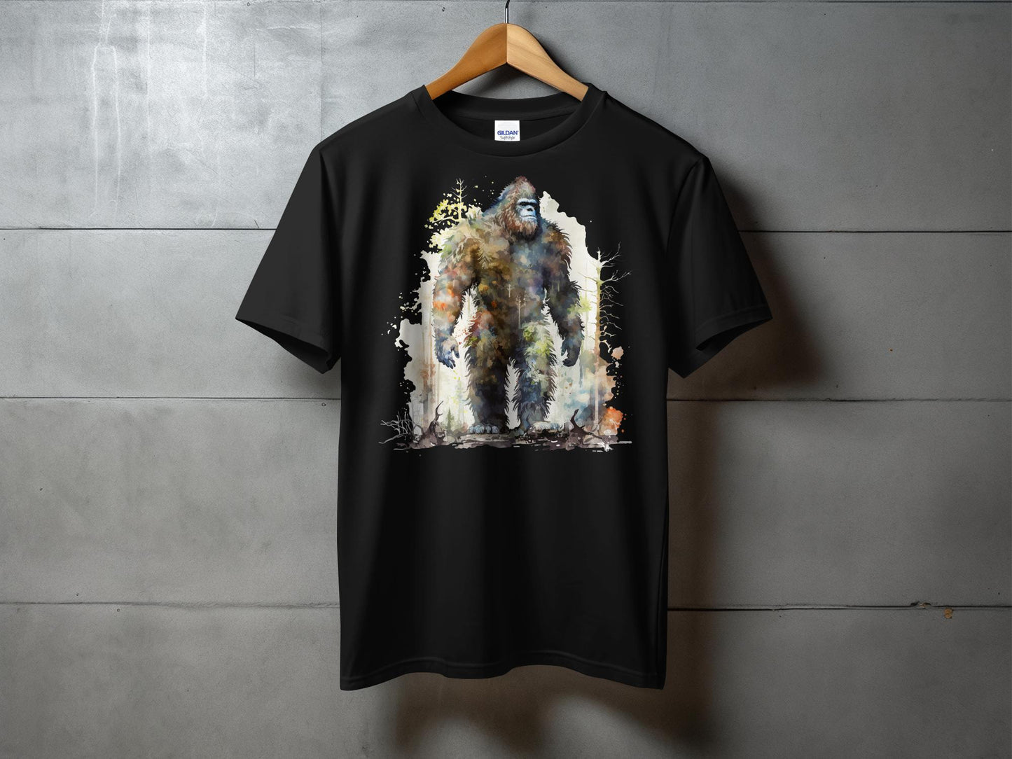 Bigfoot Shirt, Sasquatch T-Shirt, Yeti Graphic Tee, Mountain Bigfoot Art, Cryptid Enthusiast Gift, Mythical Creature Shirt