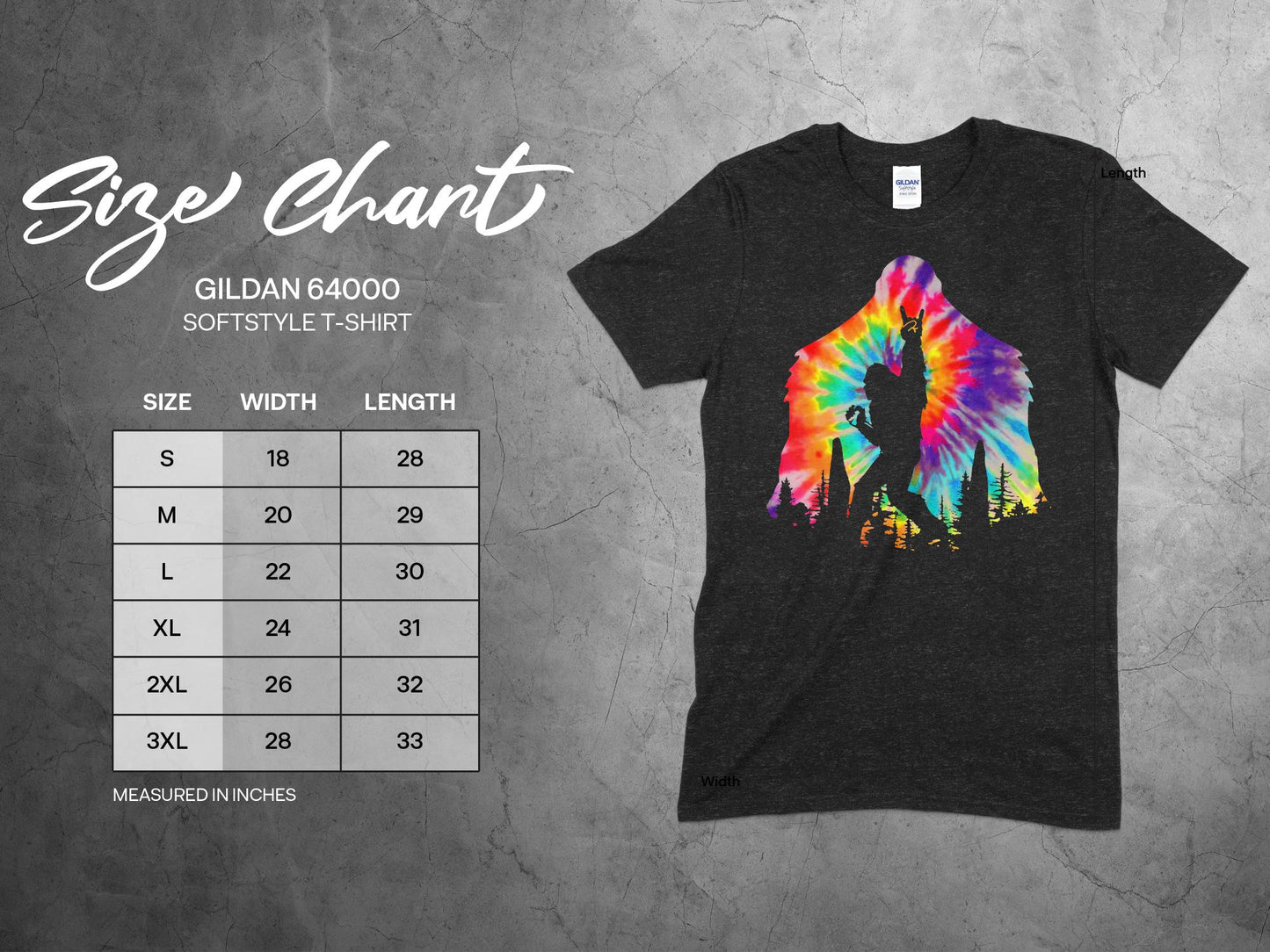 Vibrant Tie-Dye Bigfoot with Peace Gesture T-Shirt