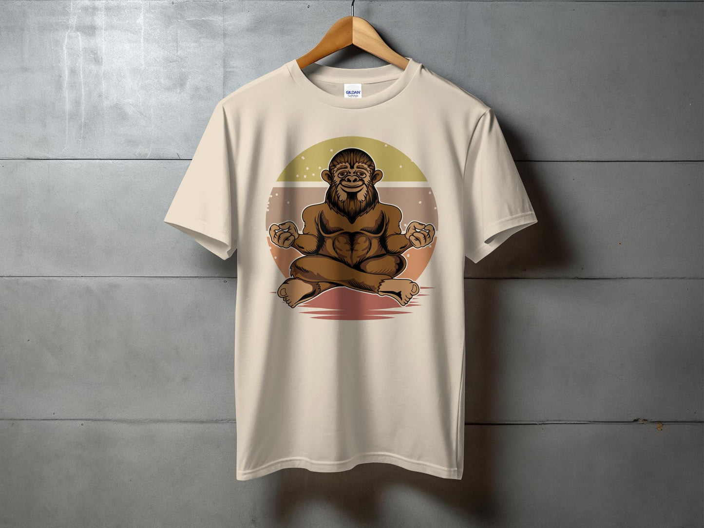 Meditating Bigfoot Relaxing Yoga Pose T-Shirt