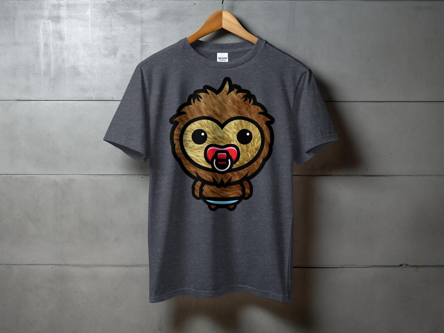 Cute Baby Bigfoot with Red Pacifier T-Shirt