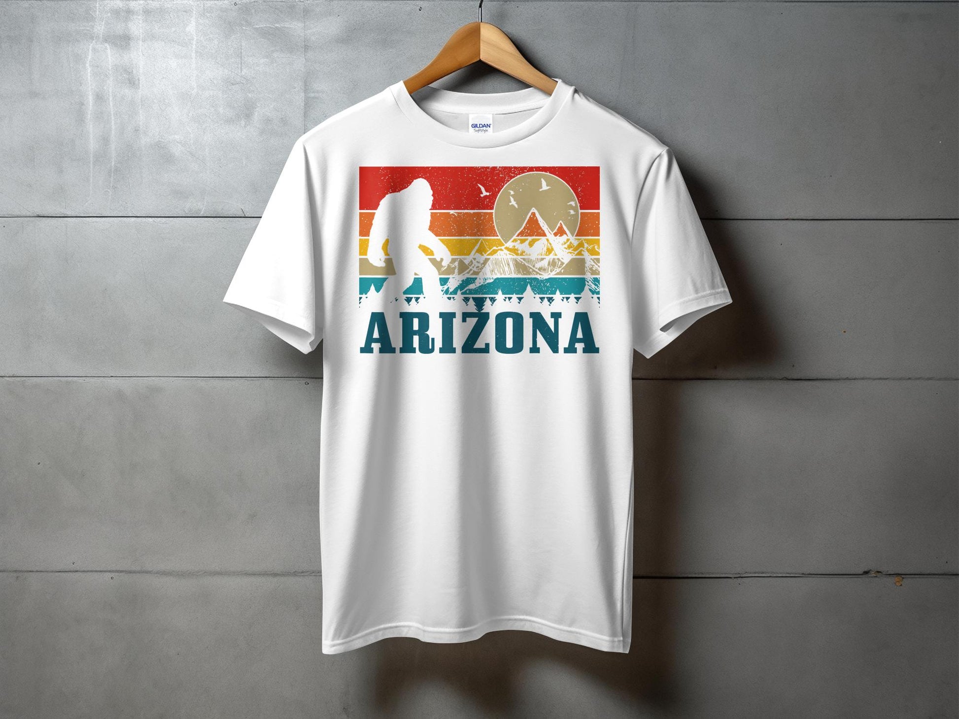 Retro Style Arizona Bigfoot Mountains Adventure T-Shirt