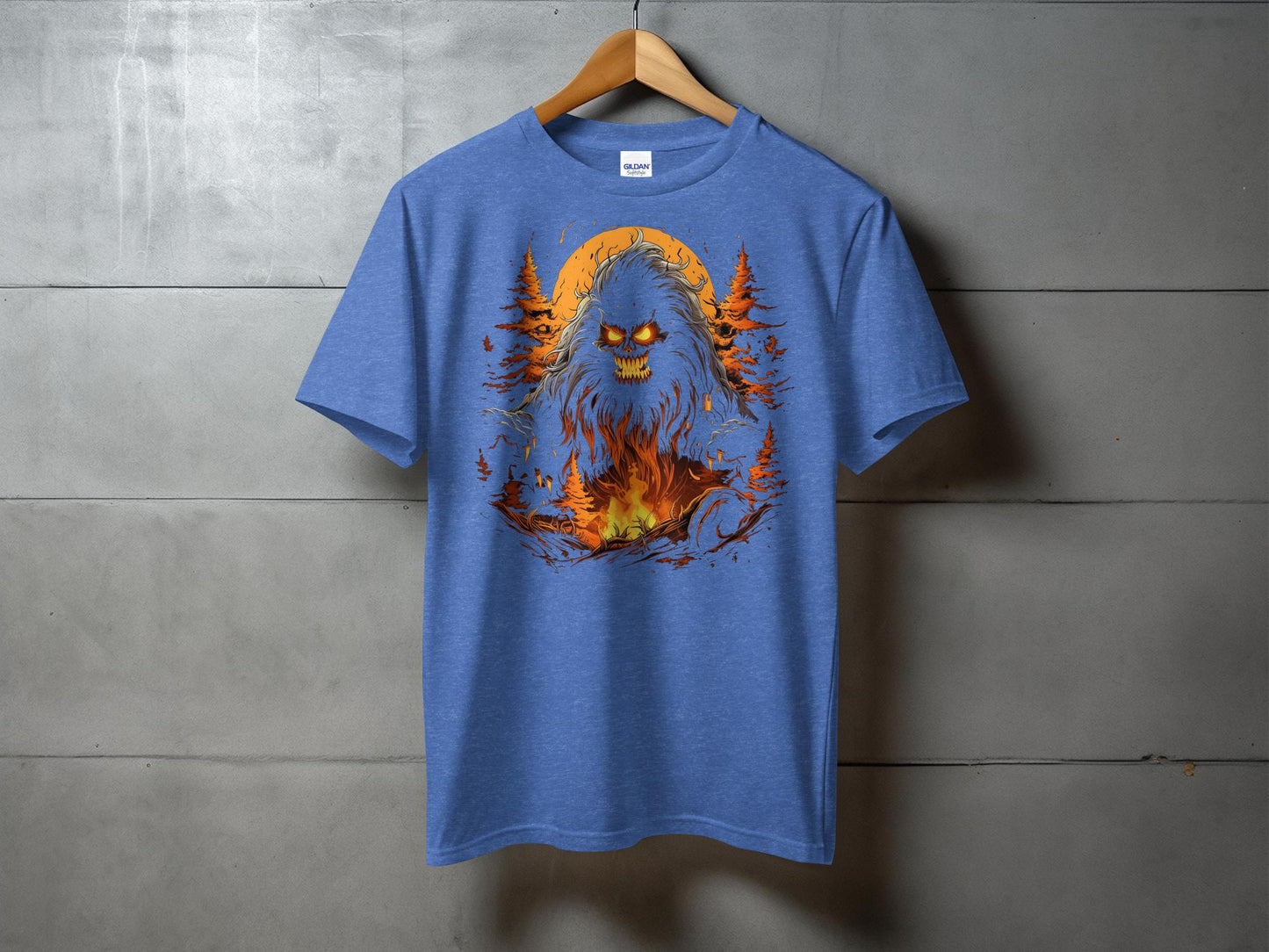 Bigfoot T-Shirt, Bigfoot Graphic Tee, Scary Bigfoot Shirt, Yeti Monster T-Shirt, Horror Style Bigfoot Top, Campfire Yeti Tee, Halloween