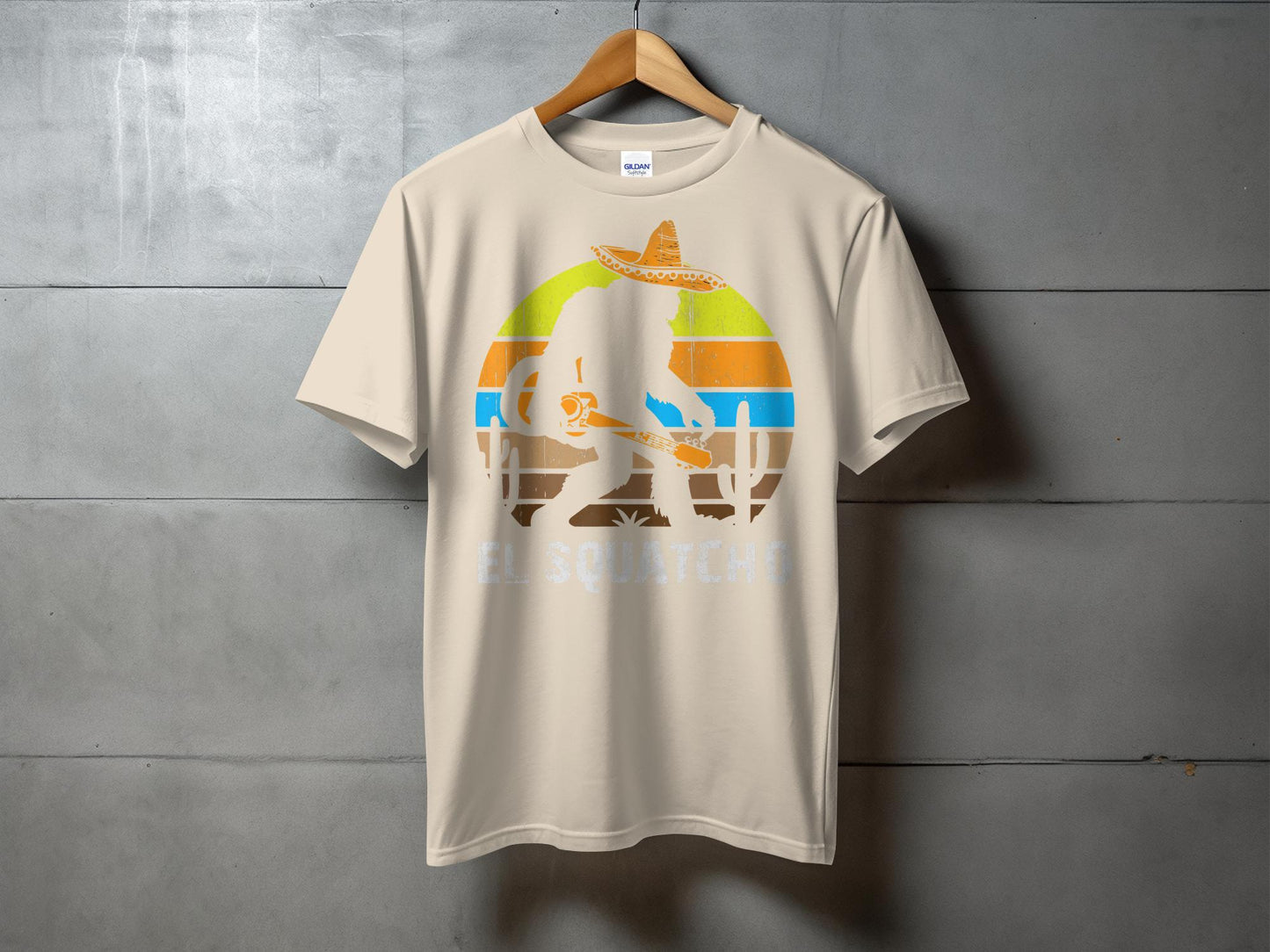 El Squatcho Guitar Sombrero Desert Graphic T-Shirt