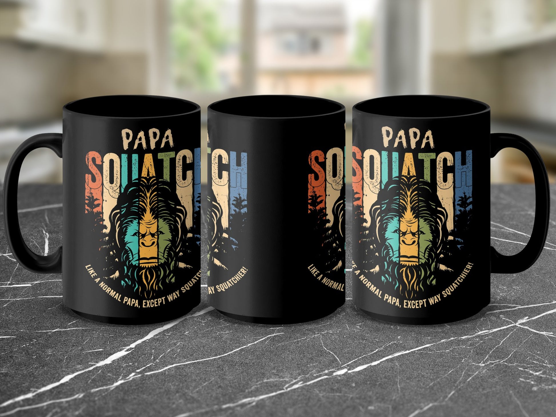 Papa Squatch Mug - Funny Coffee Cup for Dads Who Love Bigfoot Humor and Outdoors