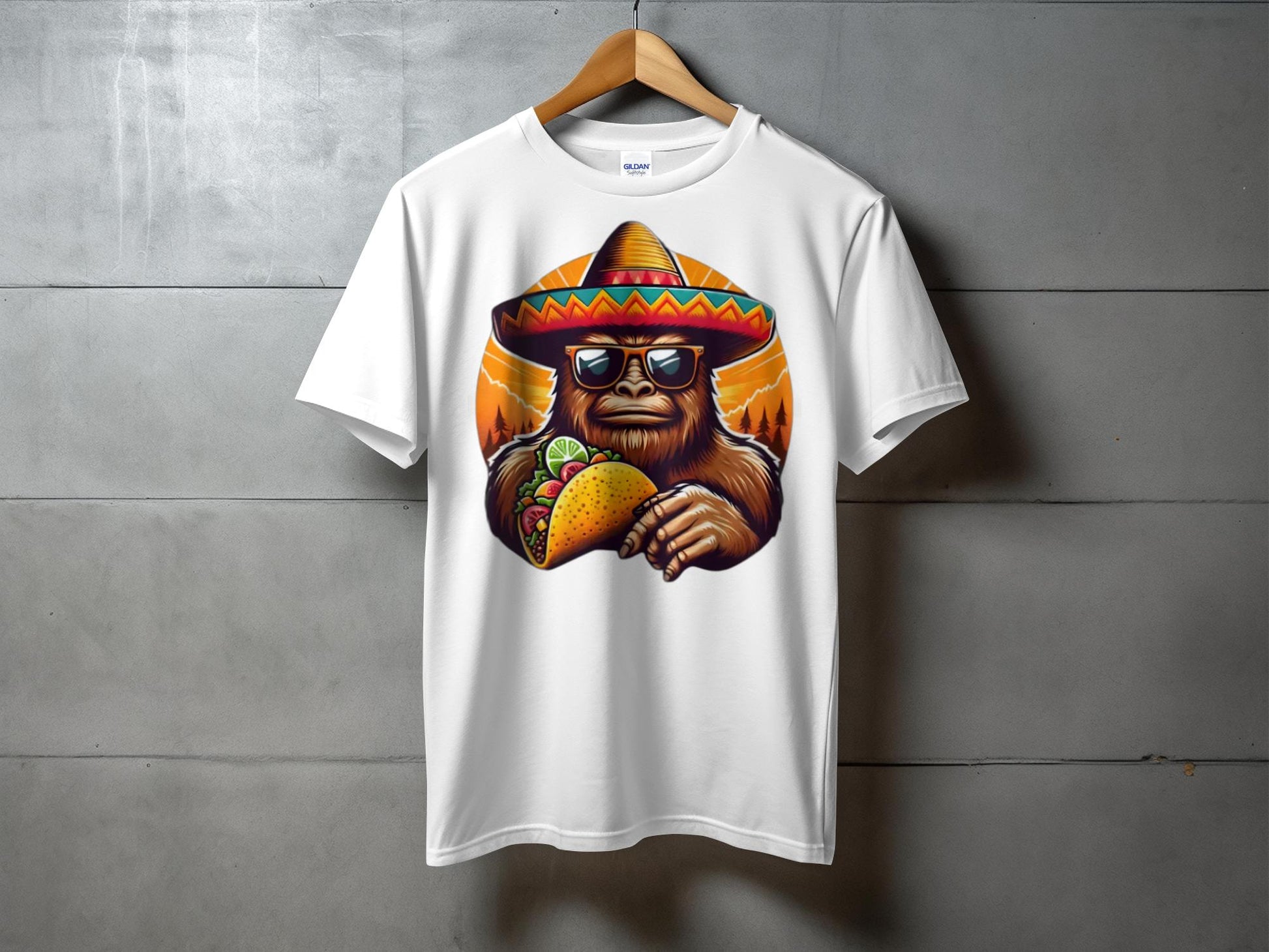 Bigfoot Taco T-Shirt, Funny Bigfoot Graphic Tee, Cool Bigfoot Shirt, Unique Bigfoot Taco Design, Trendy Bigfoot Taco Apparel