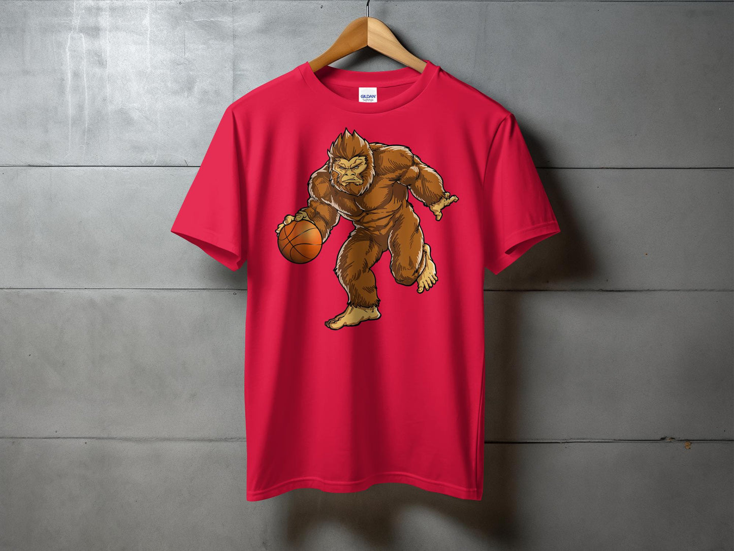 Fierce Sasquatch Basketball Dribble Graphic Novelty T-Shirt