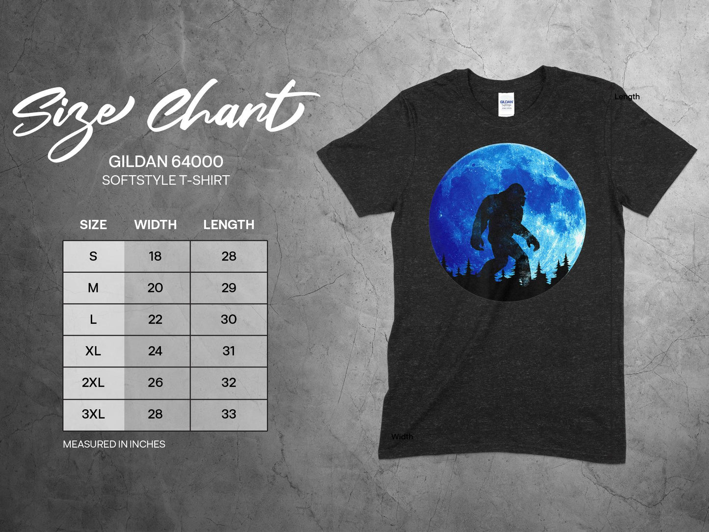 Bigfoot Silhouette Walking Against Full Moon T-Shirt