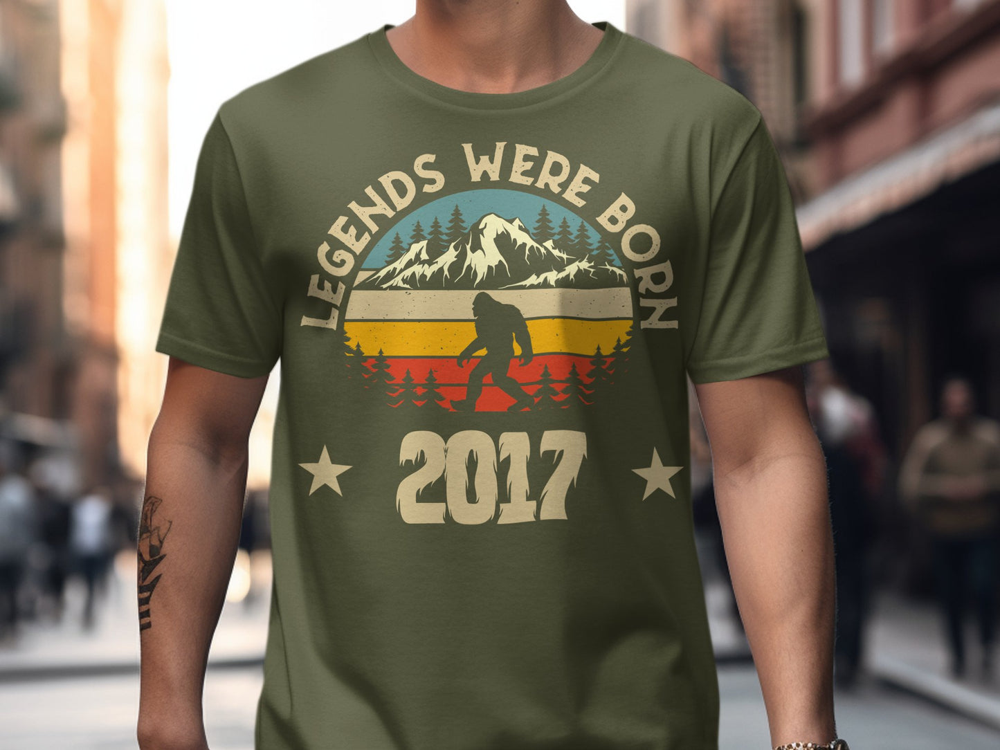 Legends Were Born 2017 Bigfoot Star Design T-Shirt