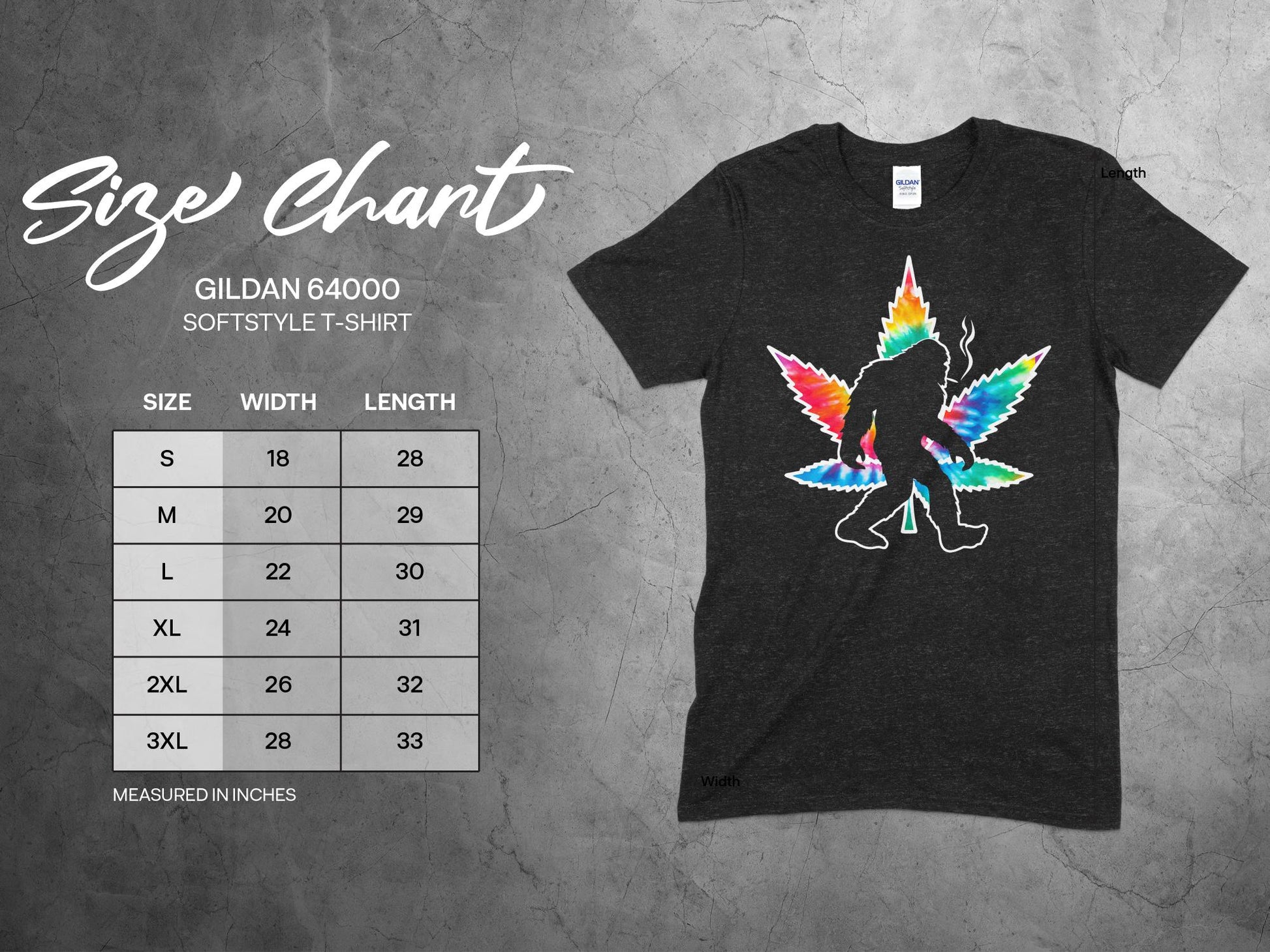 Bigfoot Silhouette with Colorful Leaf T-Shirt