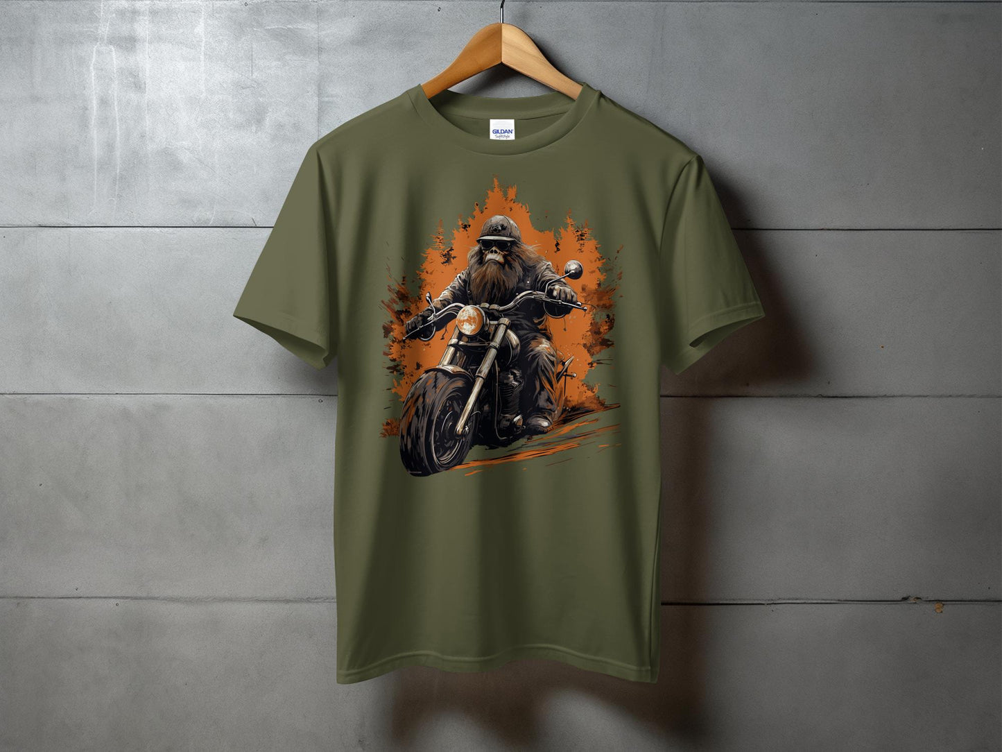 Bigfoot Biker T-Shirt, Sasquatch Motorcycle Tee, Cryptid Rider Shirt, Bigfoot Enthusiast Gift, Biking Adventure Graphic Tee