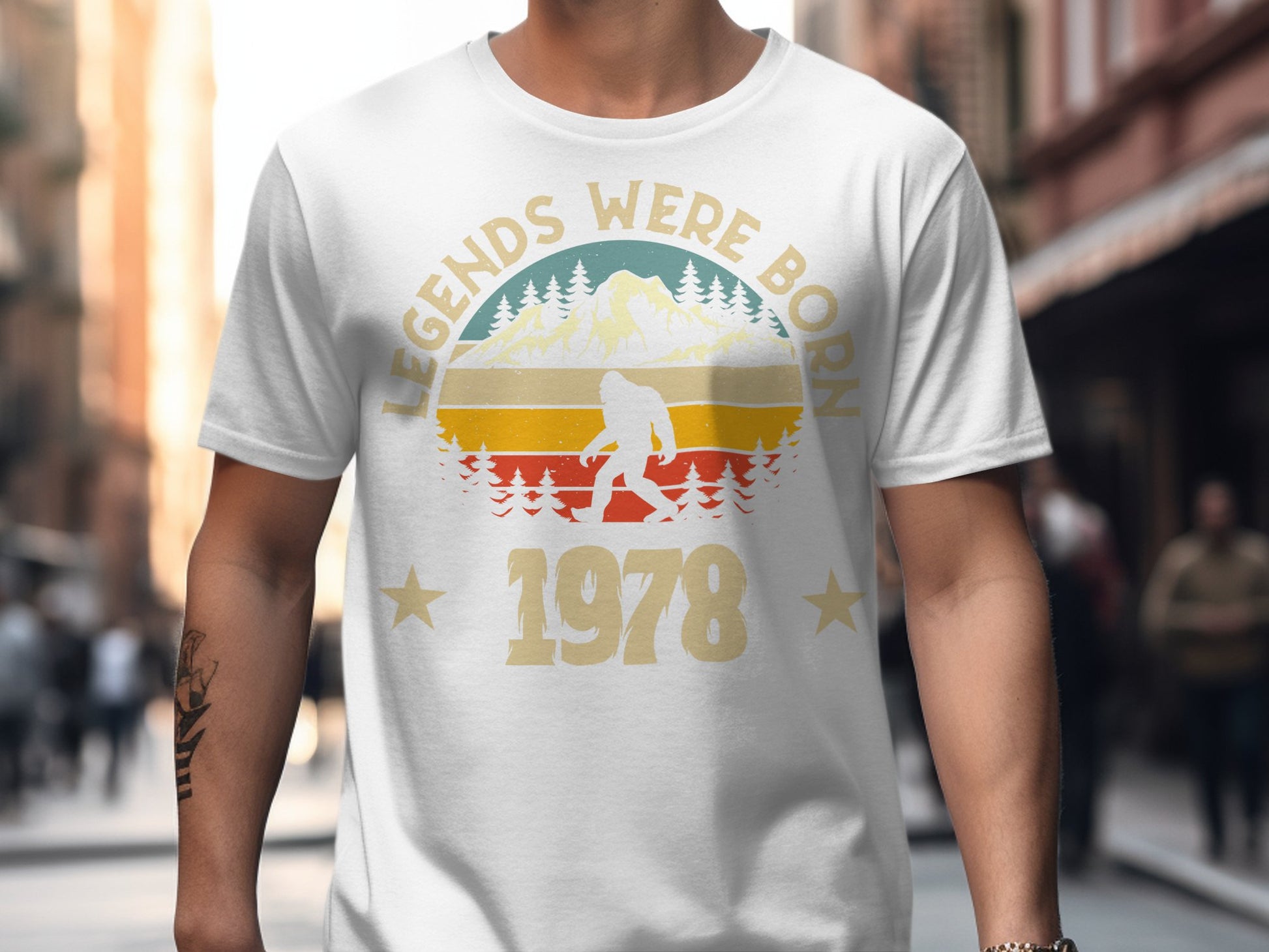 Legends Were Born 1978 Retro Mountain Bigfoot T-Shirt