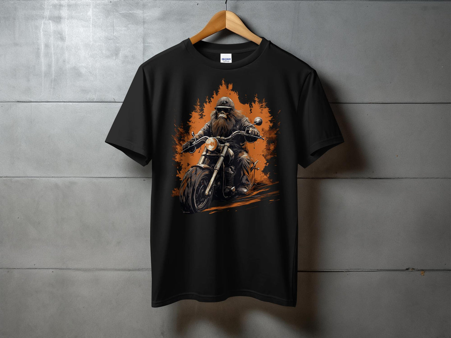 Bigfoot Biker T-Shirt, Sasquatch Motorcycle Tee, Cryptid Rider Shirt, Bigfoot Enthusiast Gift, Biking Adventure Graphic Tee