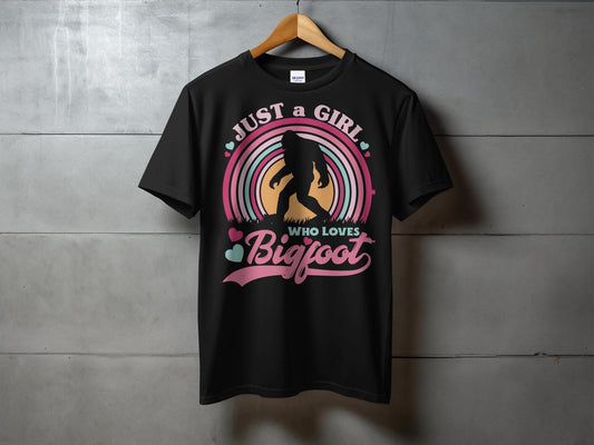 Just a Girl Who Loves Bigfoot Graphic Novelty T-Shirt