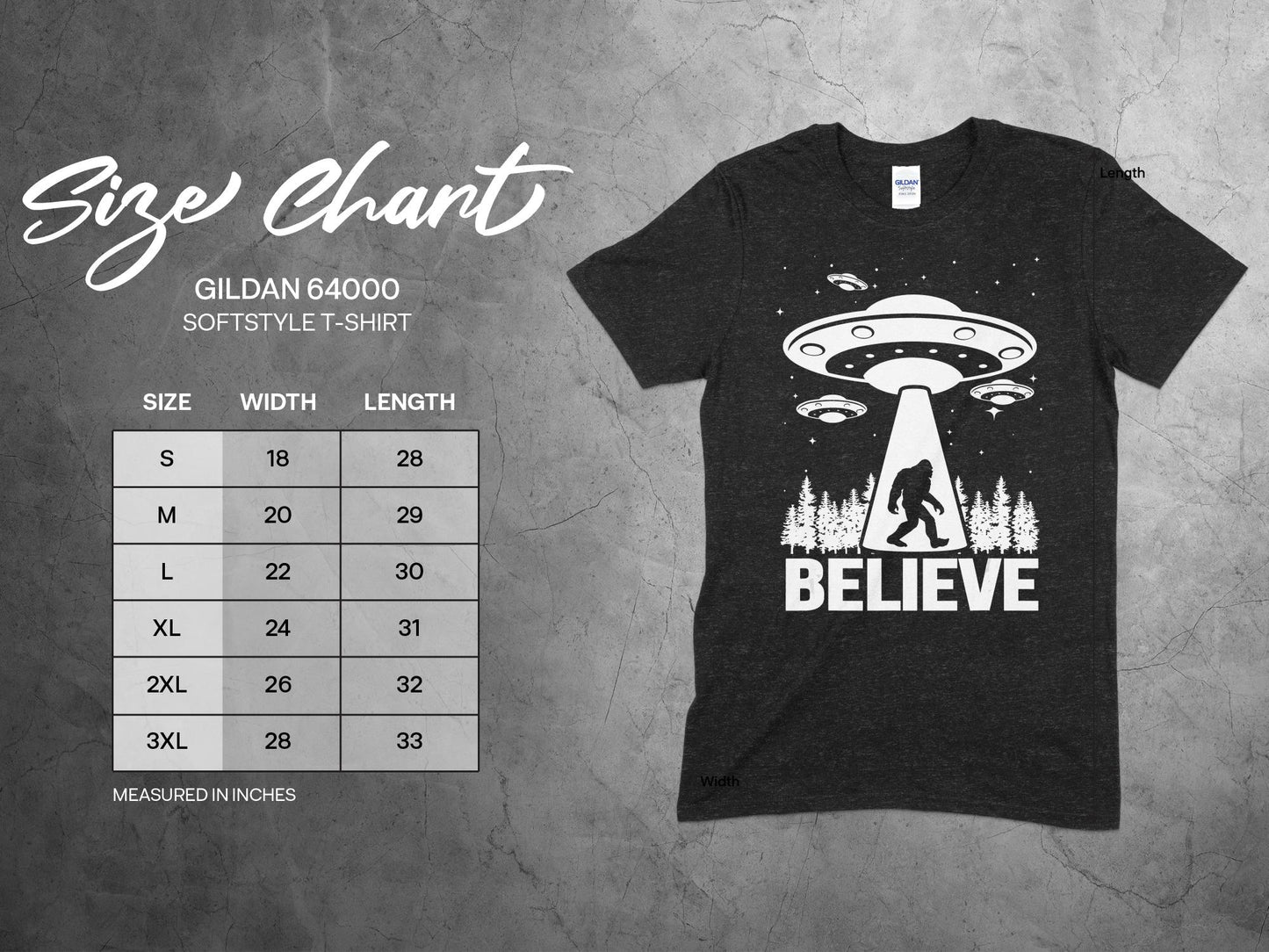 Unique Alien UFO Abduction Bigfoot Believe T-Shirt