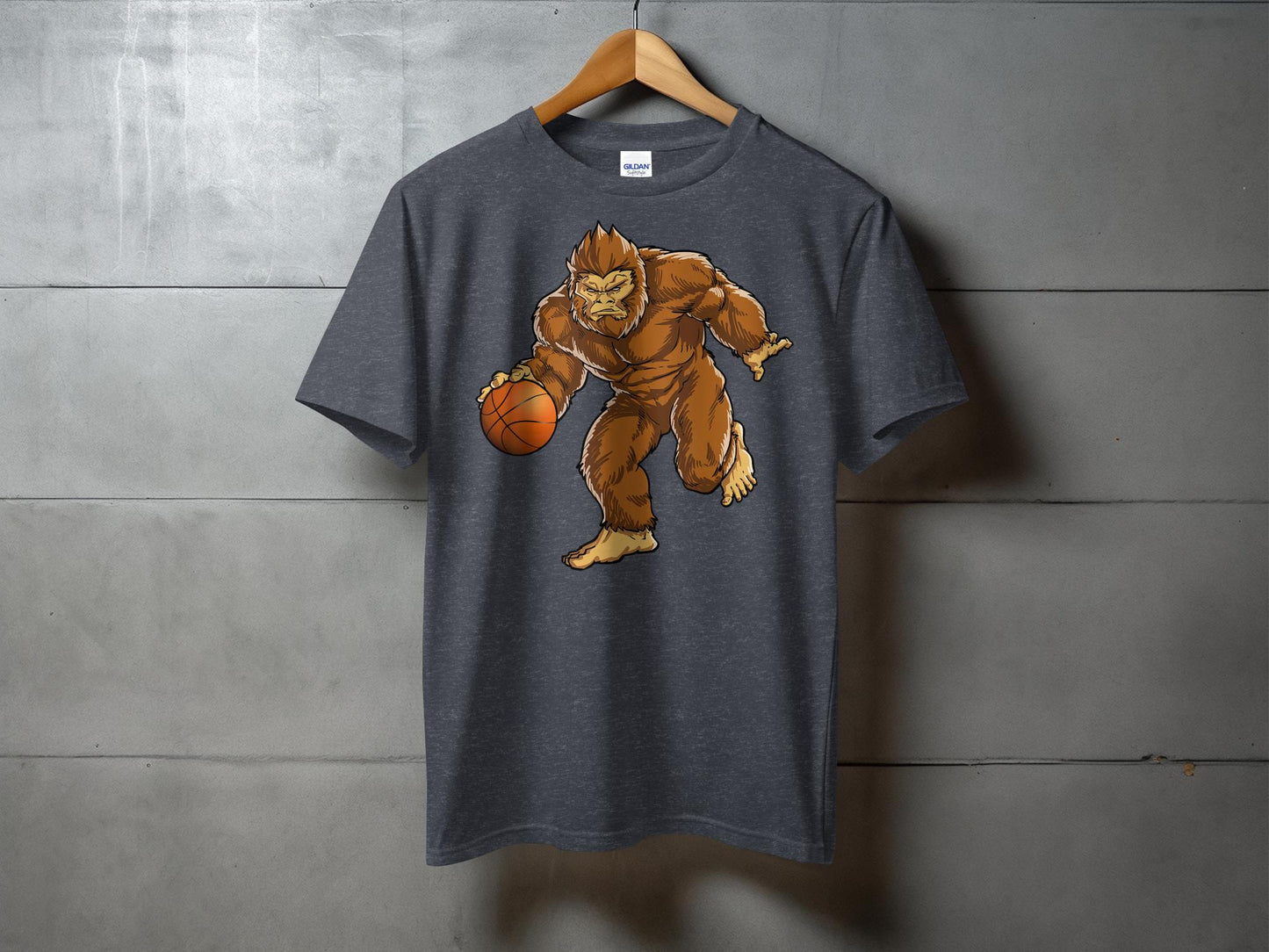 Fierce Sasquatch Basketball Dribble Graphic Novelty T-Shirt