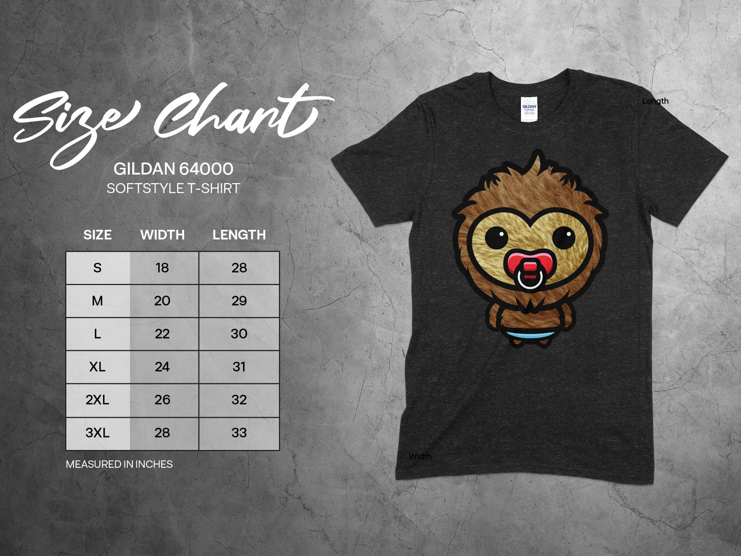 Cute Baby Bigfoot with Red Pacifier T-Shirt