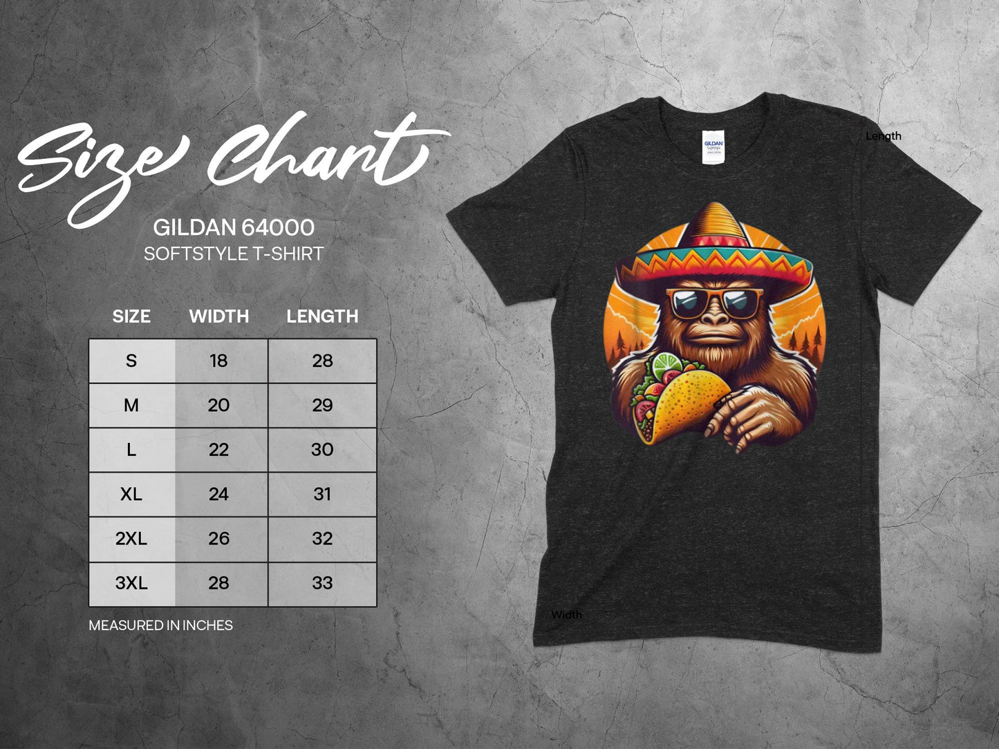 Bigfoot Taco T-Shirt, Funny Bigfoot Graphic Tee, Cool Bigfoot Shirt, Unique Bigfoot Taco Design, Trendy Bigfoot Taco Apparel