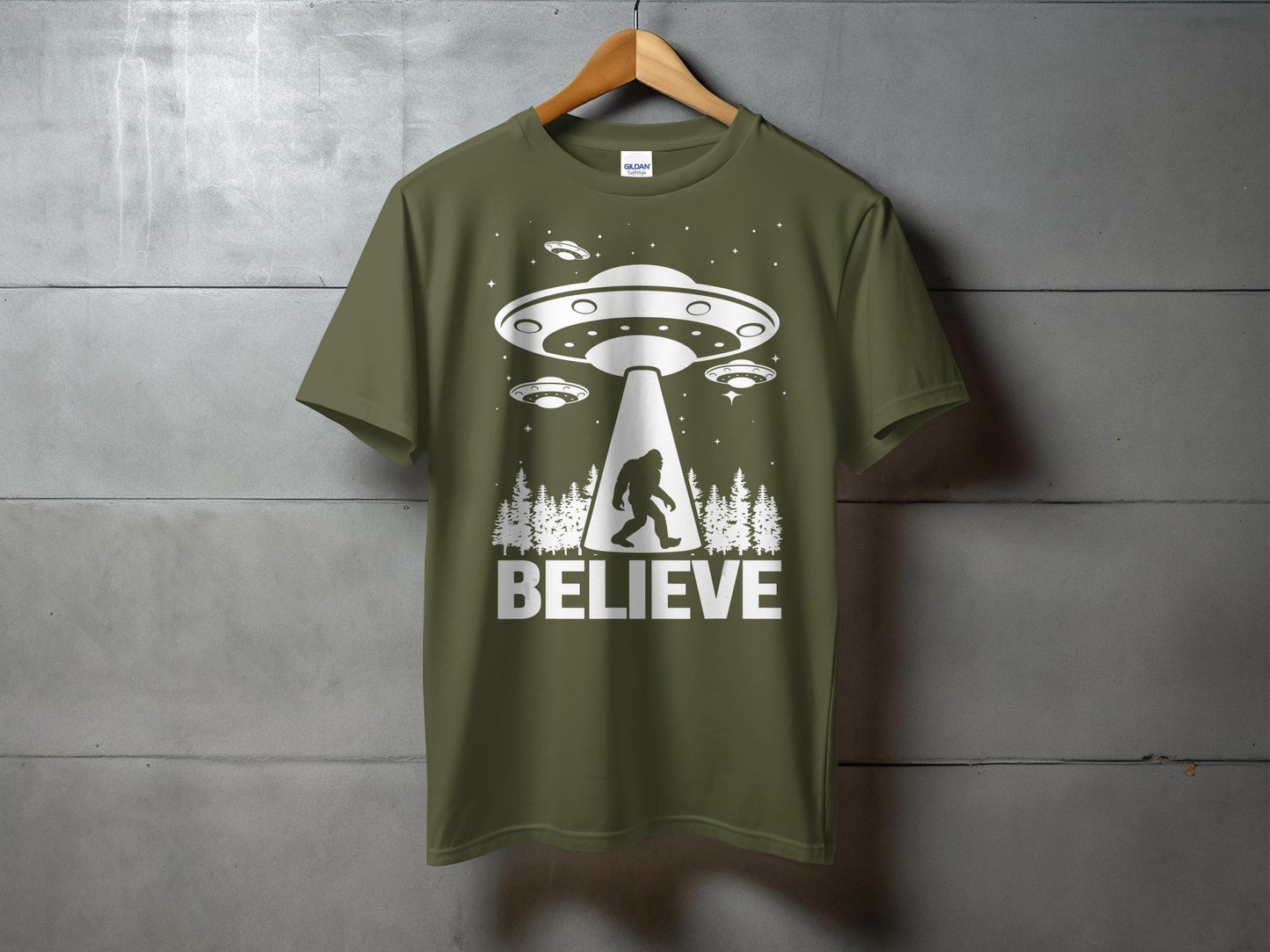 Unique Alien UFO Abduction Bigfoot Believe T-Shirt