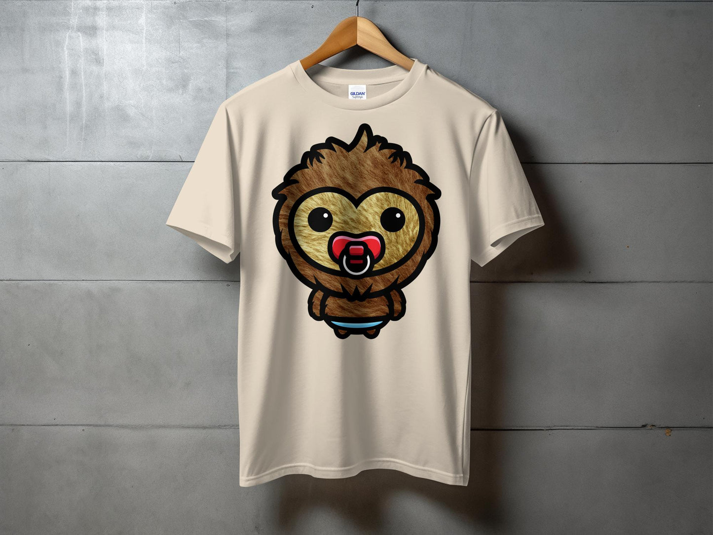 Cute Baby Bigfoot with Red Pacifier T-Shirt