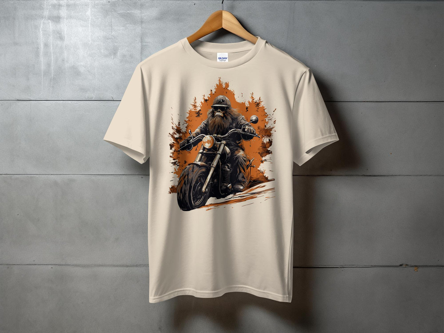 Bigfoot Biker T-Shirt, Sasquatch Motorcycle Tee, Cryptid Rider Shirt, Bigfoot Enthusiast Gift, Biking Adventure Graphic Tee