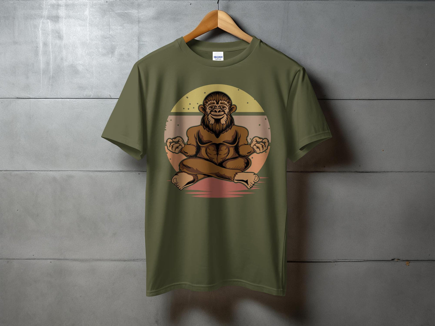 Meditating Bigfoot Relaxing Yoga Pose T-Shirt