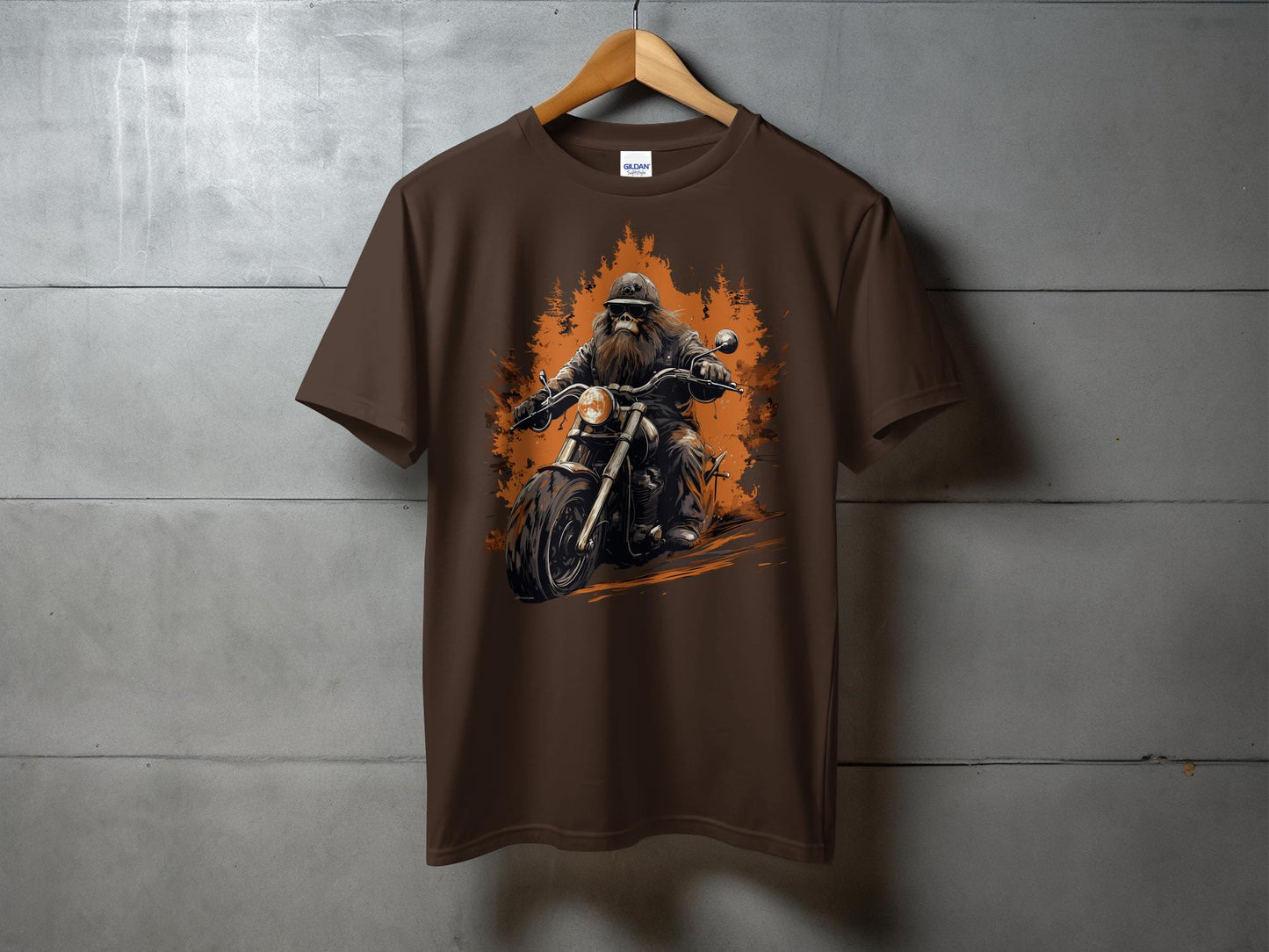 Bigfoot Biker T-Shirt, Sasquatch Motorcycle Tee, Cryptid Rider Shirt, Bigfoot Enthusiast Gift, Biking Adventure Graphic Tee