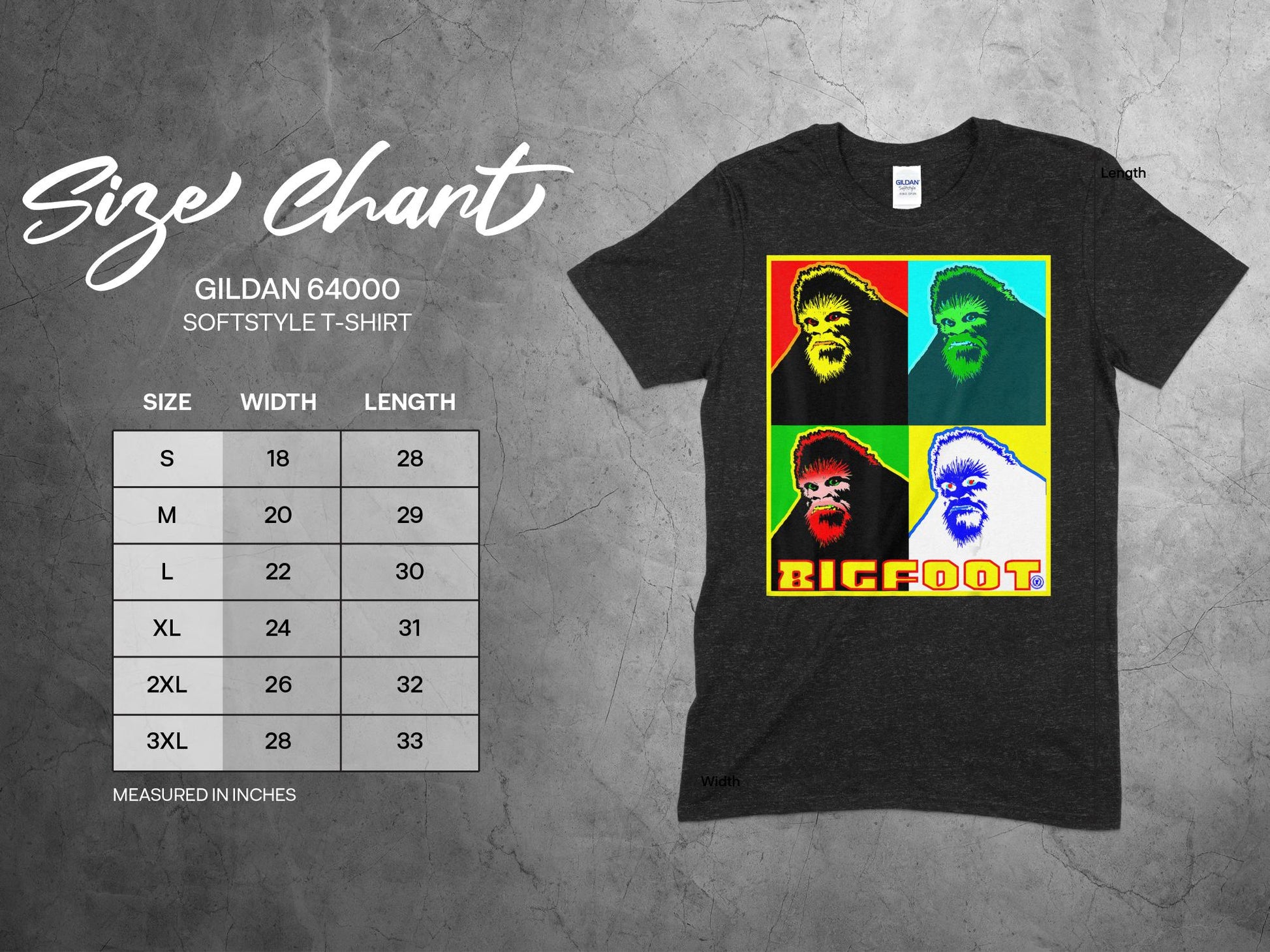 Bigfoot Pop Art Colorful Design T-Shirt