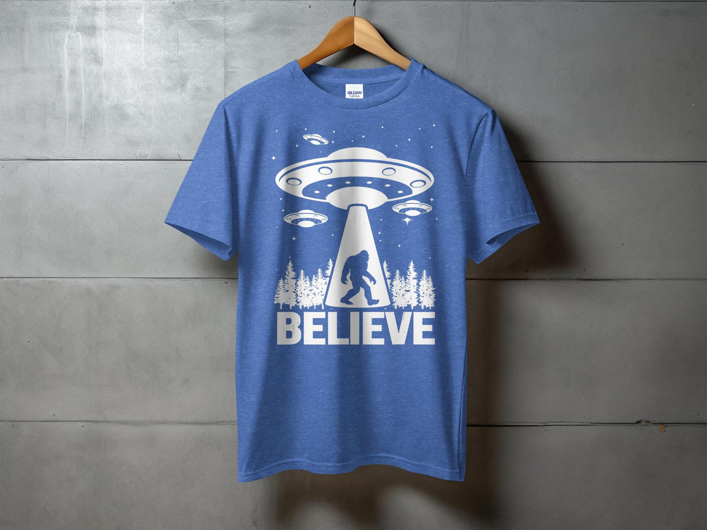 Unique Alien UFO Abduction Bigfoot Believe T-Shirt