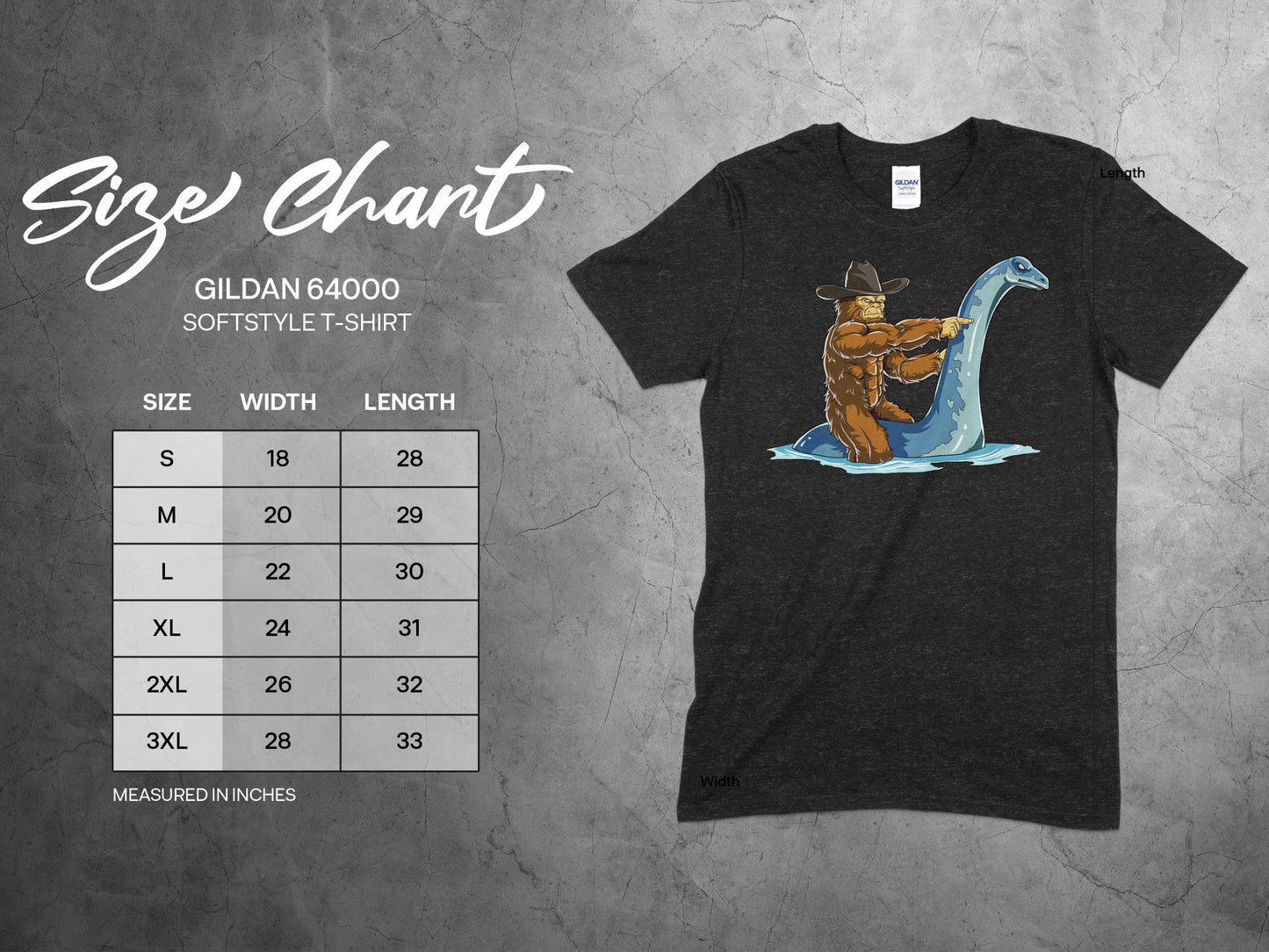 Bigfoot Riding Loch Ness Monster Quirky T-Shirt