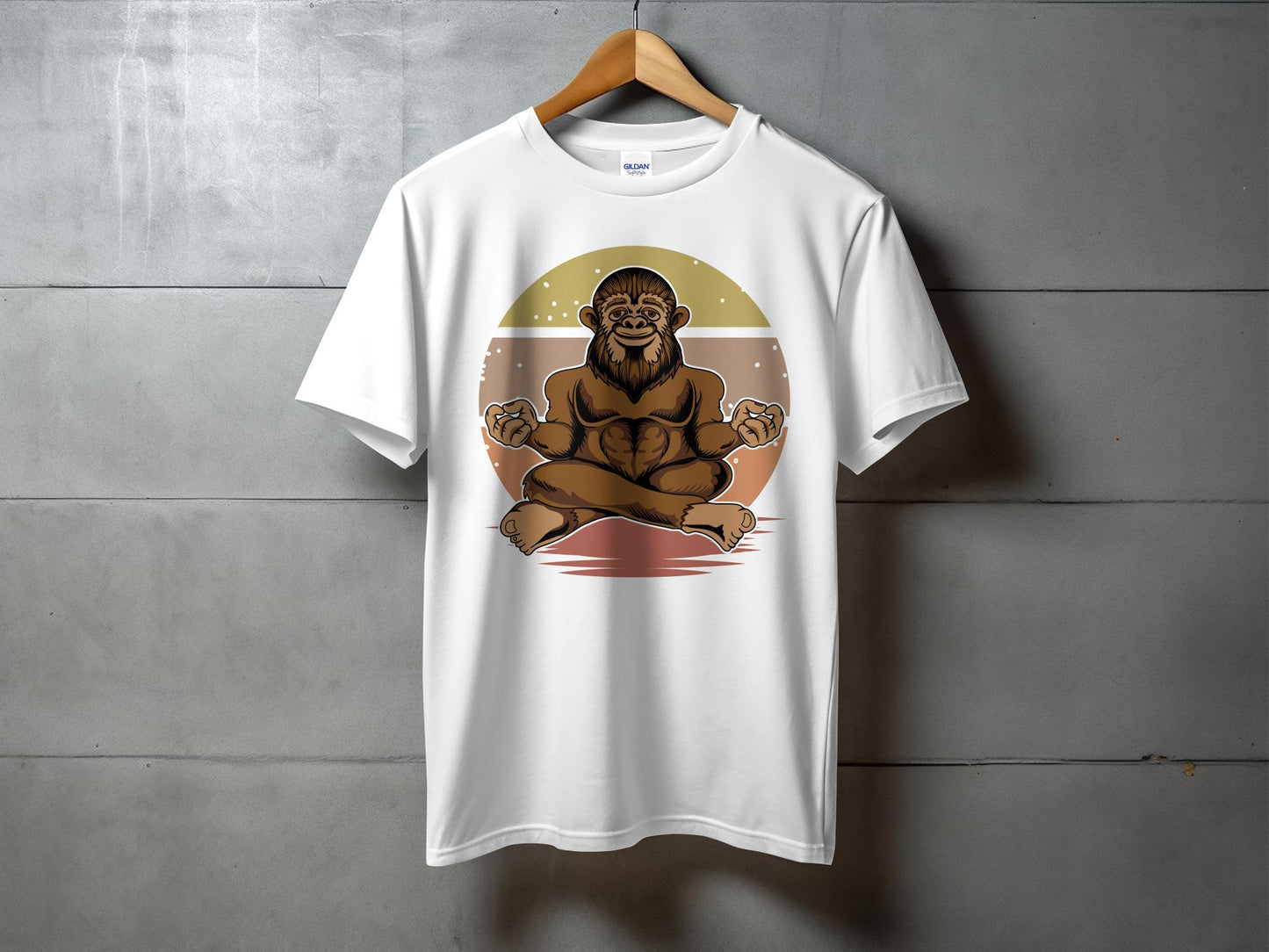 Meditating Bigfoot Relaxing Yoga Pose T-Shirt