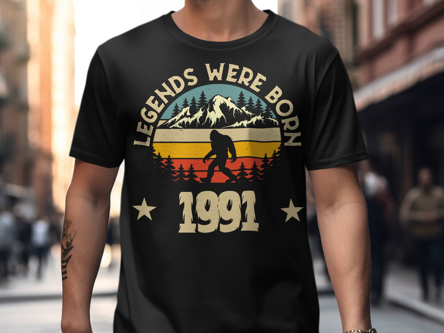 Legends Were Born 1991 Bigfoot Birthday T-Shirt