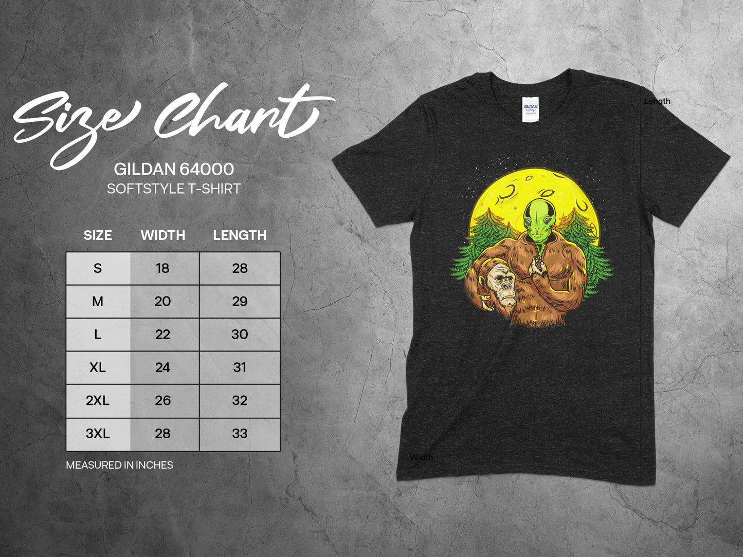 Alien Bigfoot Moon Shirt